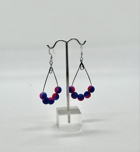 Neon Blue/Pink Teardrop Earrings picture