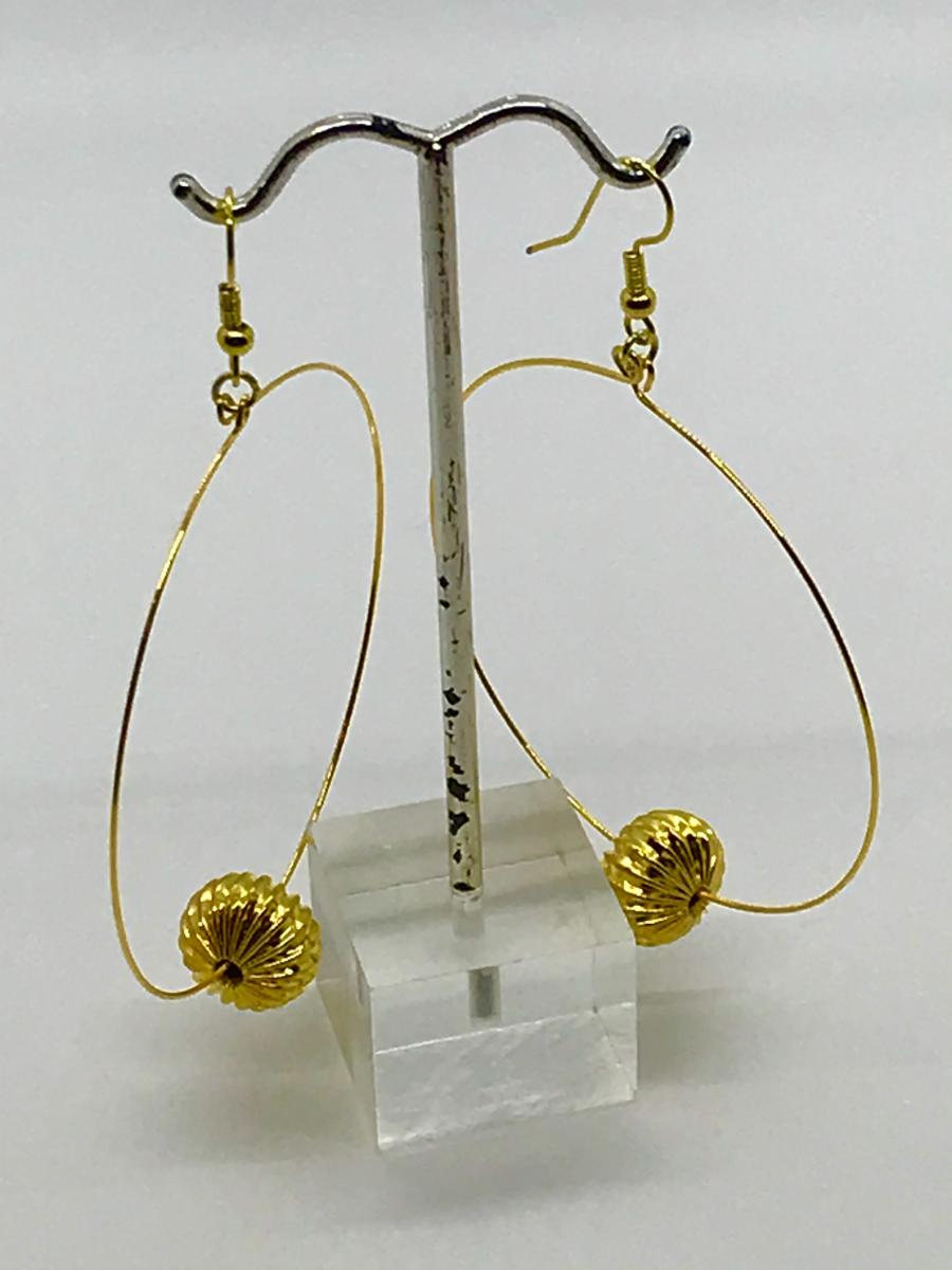 Large Gold Dangly Hoops picture