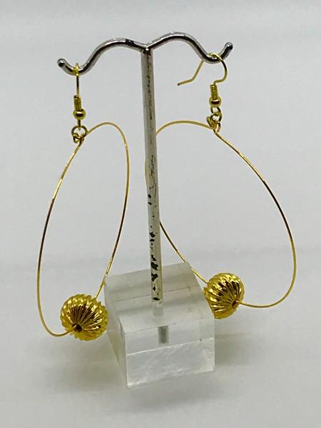 Large Gold Dangly Hoops picture