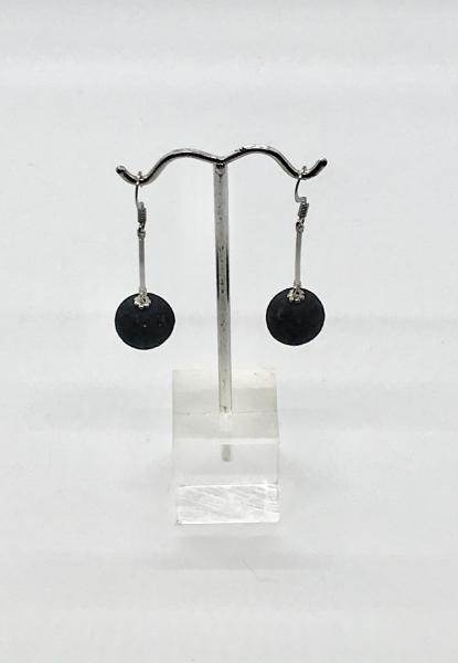 Black/Silver Drop Earrings