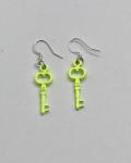 Chartreuse Key Earrings