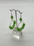 Bright Green Dangly Hoops