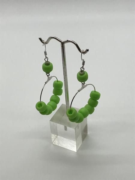 Bright Green Dangly Hoops picture