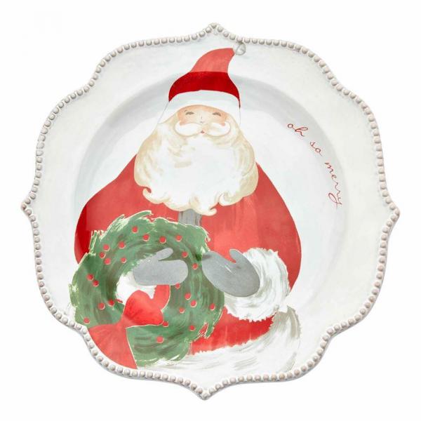 Santa with Wreath Salad Plate picture