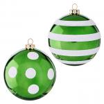 Green Dots and Stripes Ornaments