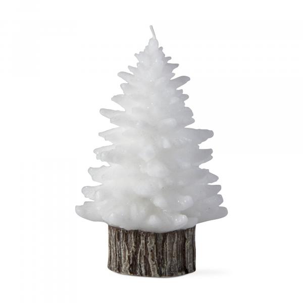 White spruce rustic tree candle, medium