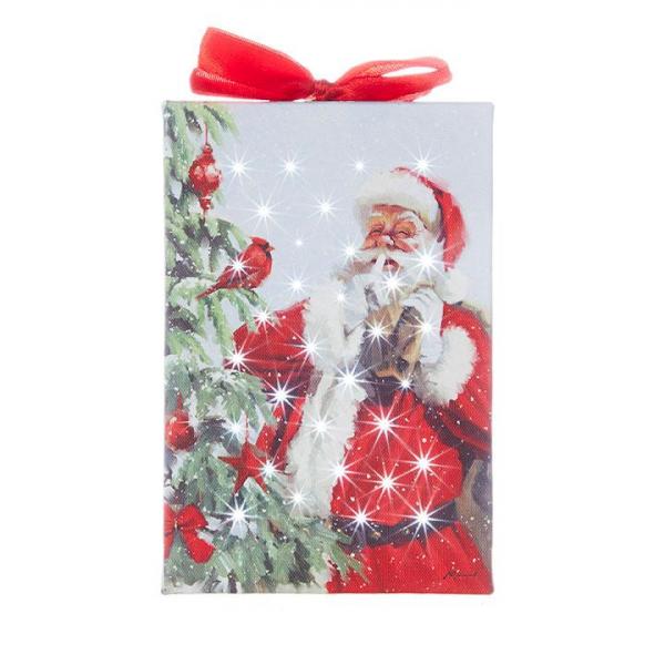 Santa Lighted Print Ornament