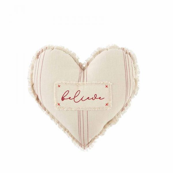 Heart "Believe" Christmas Pillow picture