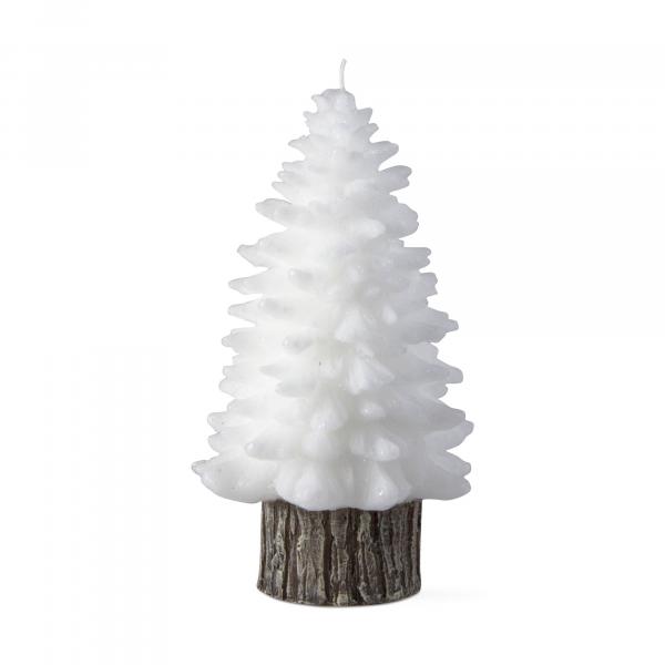 White spruce rustic tree candle, large