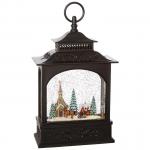 Town Scene Musical Lighted Water Lantern, 11 inch