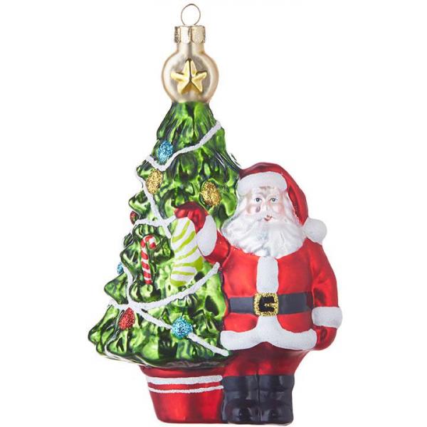 Santa With Tree Ornament