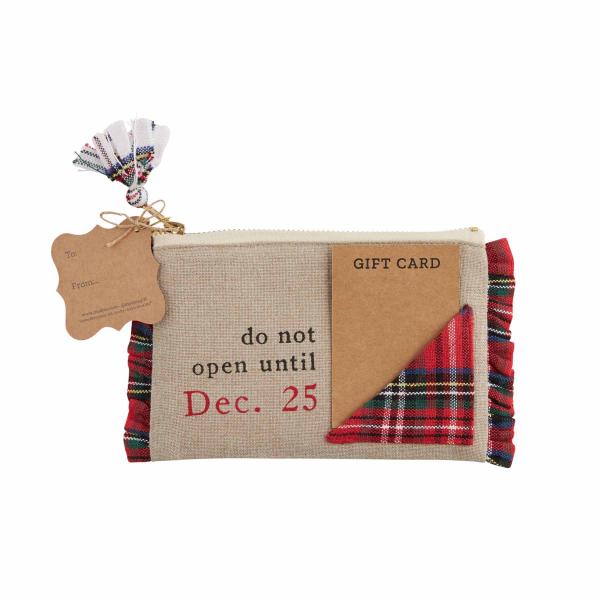 Do Not Open Plaid Gift Pouch