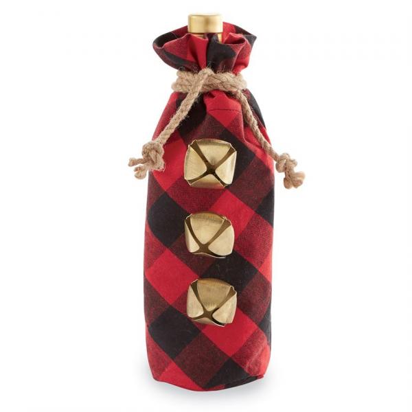 Red Buffalo Check Wine Bag