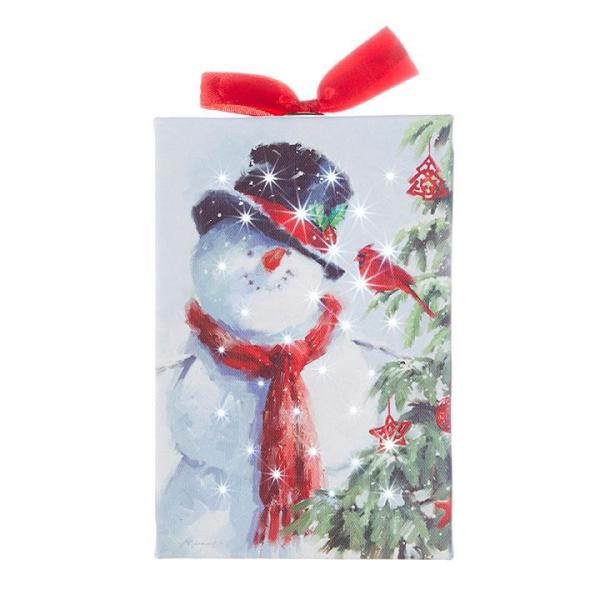 Snowman Lighted Print Ornament