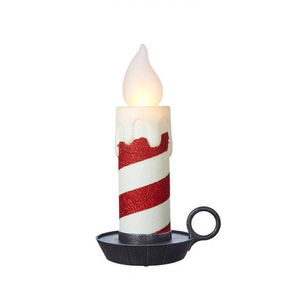 Candy Cane Stripe Battery Operated Candle, 17.5 inches picture