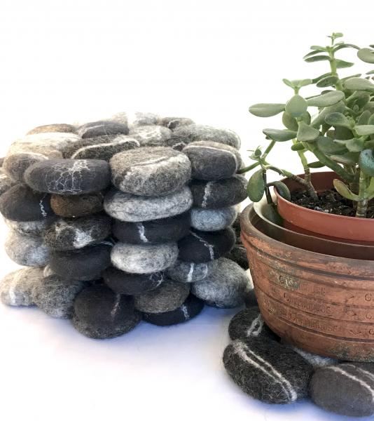 Felted River Stone Trivet