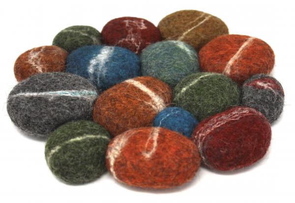Felted River Stone Trivet picture