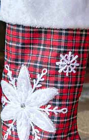 24" Plaid & Flakes Standing Stocking picture