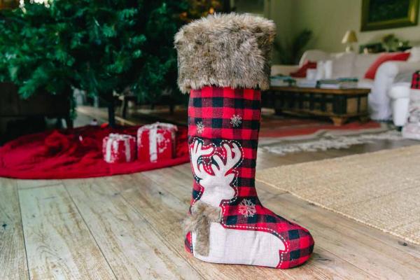 24" Check the Deer Standing Stocking picture