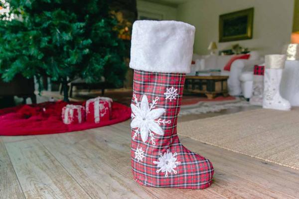 24" Plaid & Flakes Standing Stocking picture