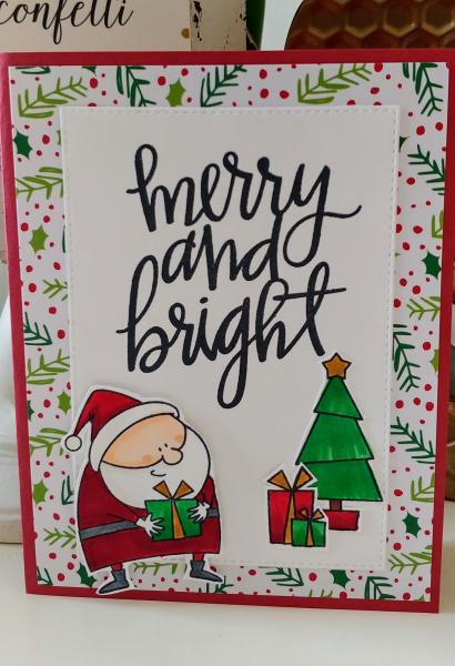 Christmas Card - Santa Merry and Bright picture