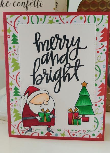 Christmas Card - Santa Merry and Bright