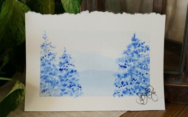 Watercolor Mountain Range