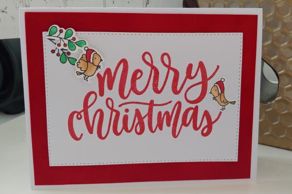 Handmade Card - Merry Christmas birds