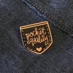 Pocket Equality Feminist Enamel Pin - Black