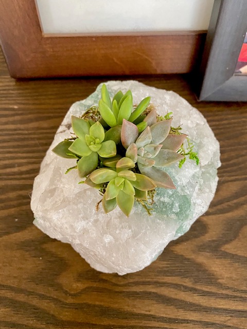 White Quartz Succulent Crystal Planter picture