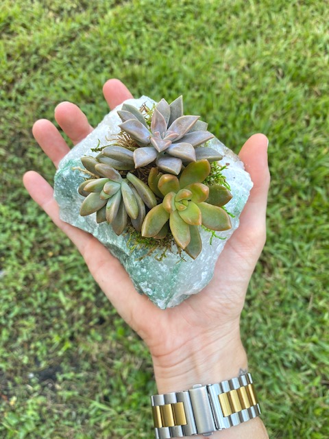 White Quartz Succulent Crystal Planter picture