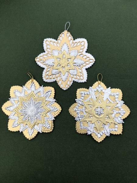 3 Large SNOWFLAKE ornaments #1 picture