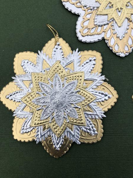 3 Large SNOWFLAKE ornaments #1 picture