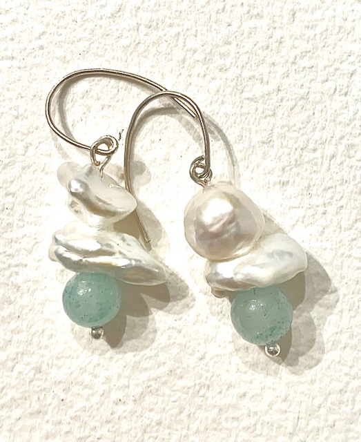 Aquamarine Pearl Earrings picture