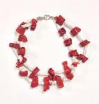 Natural Coral and Stick Pearl Necklace