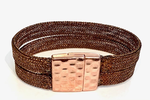 Stunning Two Strand Copper Mesh Bracelet picture