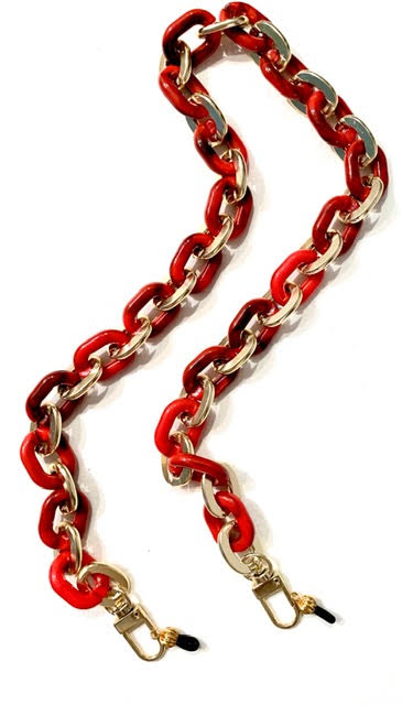 Red Lucite Chain Link Eyeglass Catcher picture