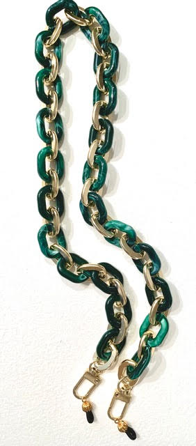 Green Lucite Chain Link Eyeglass Catcher