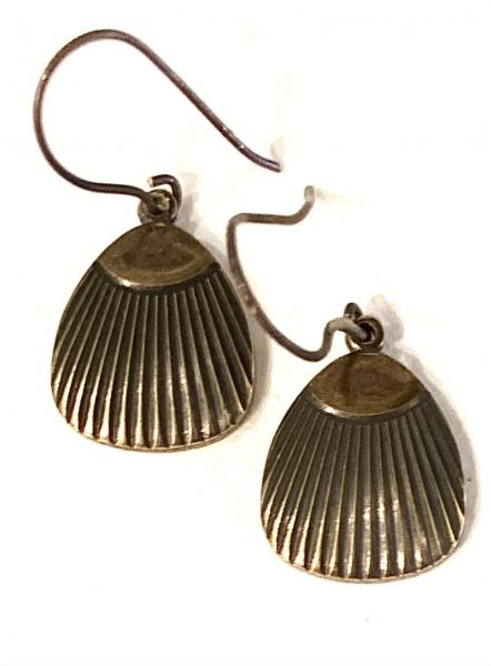 Golden Bronze Fan Earrings