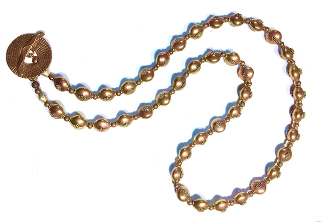 Square Copper Bead Necklace