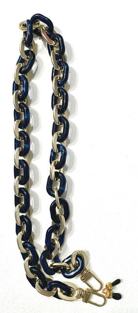 Navy Lucite Chain Link Eyeglass Catcher