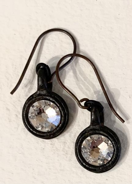 Dark Bronze Swarovski Crystal Earrings picture