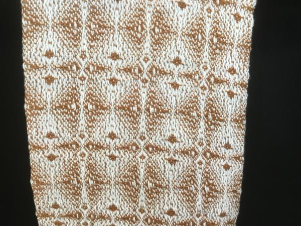 Handwoven tea towel in snowflake pattern picture