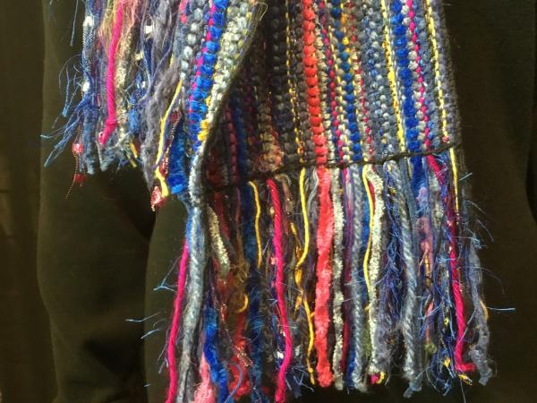 Handwoven mixed fiber scarf picture