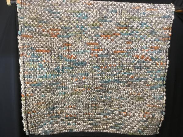Handwoven fabric fleece rug