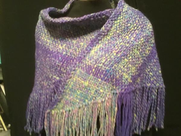 Handspun/handwoven wool triangular shawl picture