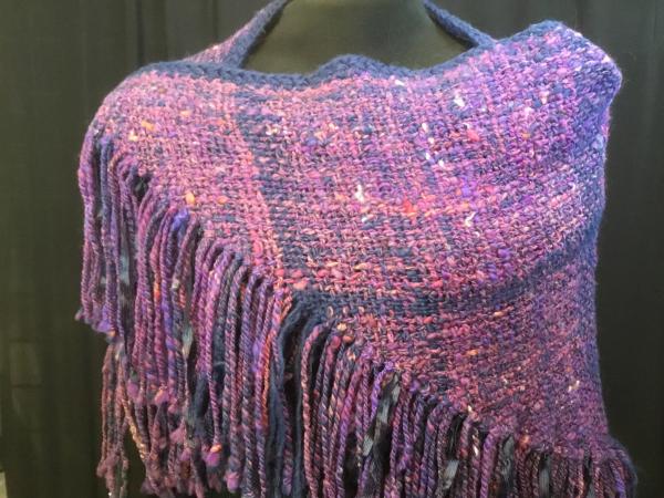 Handspun/handwoven wool triangular shawl