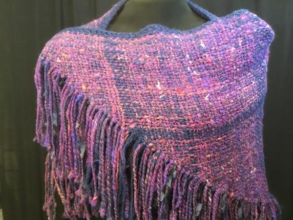 Handspun/handwoven wool triangular shawl picture