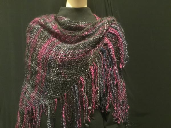 Handspun Handwoven triangular shawl