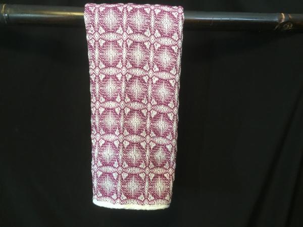 Handwoven tea towel in snowflake pattern picture